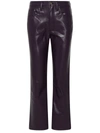 AGOLDE AGOLDE RILEY BURGUNDY LEATHER TROUSERS