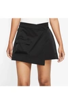 Nike Faux Wrap Skort In Black/ Black