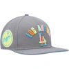 Pro Standard Gray Los Angeles Dodgers Washed Neon Snapback Hat In Gray