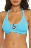 BECCA MODERN EDGE LACE-UP BIKINI TOP