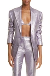 Tom Ford Iridescent Sable Tailored Jacket In Light Viol