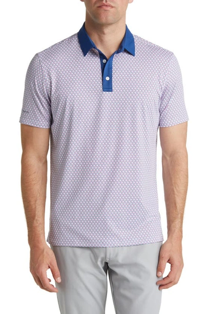 Mizzen + Main Versa Performance Golf Polo In Purple Wine Diamond