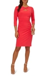 ADRIANNA PAPELL TWIST FRONT CUTOUT JERSEY COCKTAIL DRESS