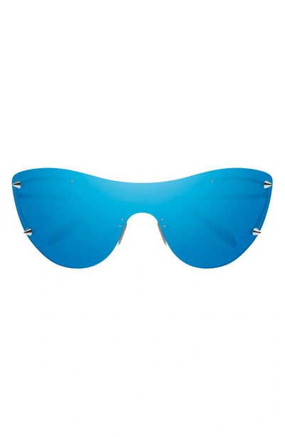 Alexander Mcqueen Metal Cat-eye Sunglasses In Silver Grey