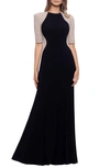 XSCAPE BEADED DETAIL GOWN