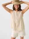 Faherty Isha Top In Natural Bombay Stripe