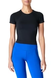 Sweaty Betty Athlete Seamless Crop T-shirt In Black
