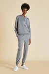 OLIVIA VON HALLE GIA LONDON GREY TRACKSUIT IN SILK-CASHMERE