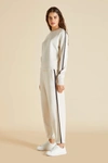 OLIVIA VON HALLE MISSY ALASKA IVORY SILK-CASHMERE TRACKSUIT