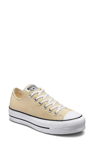 Converse Chuck Taylor® All Star® Lift Platform Oxford Trainer In Oat Milk/white/black