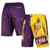 Mitchell & Ness Men's  Shaquille O'neal Purple Los Angeles Lakers Hardwood Classics Player Burst Shor In Purple