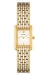 TORY BURCH ELEANOR TWO-TONE STAINLESS STEEL BRACELET WATCH, 19MM X 28MM