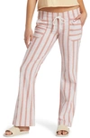 Roxy Juniors' Oceanside Yarn Dyed Pant In Cedar Wood Bonzer Bico Stripe
