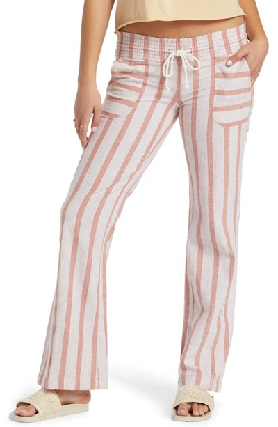Roxy Juniors' Oceanside Yarn Dyed Pant In Cork Sunny Side Stripe