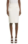 St John St. John Collection Bouclé Twill Knit Skirt In Ecru