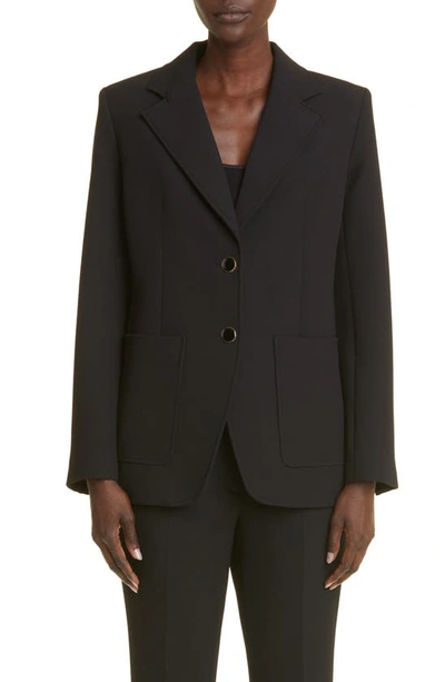 St John Stretch Crepe Single-breasted Suiting Jacket In Black