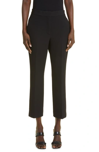 St John Straight-leg Ankle Stretch Crepe Suiting Pants In Black