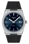 Tissot Men's Swiss Prx Black Rubber Strap Watch 40mm In Black