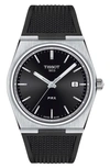 Tissot Men's Swiss Prx Black Rubber Strap Watch 40mm In Black
