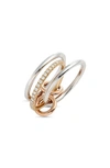 Spinelli Kilcollin Sony Diamond Linked Rings In Yellow/rose/white