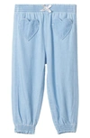 Hatley Heart Patch Pocket Cotton Chambray Joggers In Blue