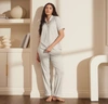 Boll & Branch Soft Knit Short Sleeve & Pants Pajama Set In Mist