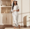 Boll & Branch Signature Short Sleeve & Pants Pajama Set In White