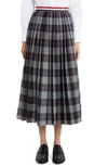 Thom Browne Checked Pleated Skirt In Red White Blue