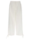 Msgm White Trousers With Drawstring At Bottom
