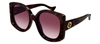 Gucci Gg1257sa W 003 Butterfly Sunglasses In Violet