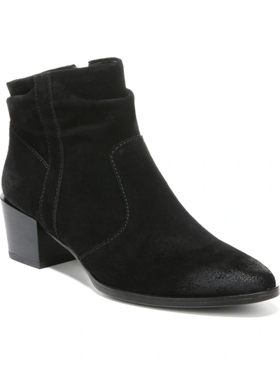 Naturalizer Gina Womens Leather Block Heel Ankle Boots In Black