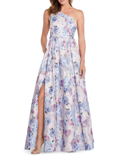 Aidan Mattox Womens Floral-print Crepe Evening Dress In Multi