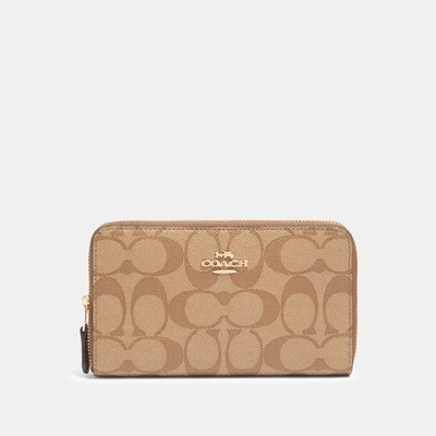 Coach Outlet Medium Id Zip Wallet In Signature Canvas In Multi