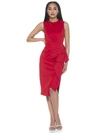 Alexia Admor Valeri Asymmetric Ruffle Cocktail Dress In Red