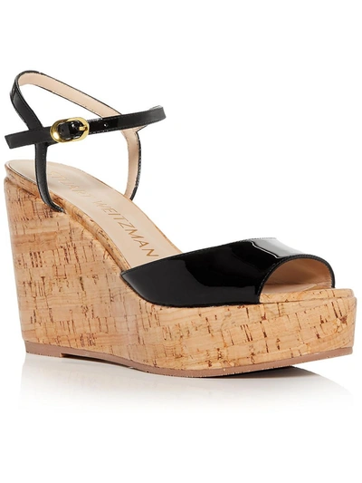 Stuart Weitzman Palmina Leather Wedge Sandal In Brown