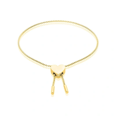 Adornia 14k Yellow Gold Brass Heart Bolo Bracelet