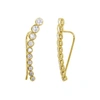 Adornia Bezeled Ear Climber Earrings Gold In Gold