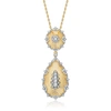 Rachel Glauber Rhodium And 14k Gold Plated Cubic Zirconia Pendant Necklace In Gold