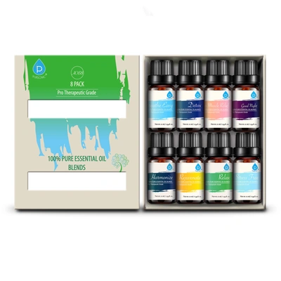 Pursonic Blends Of 100% Pure Essential Aromatherapy Oils Gift Set-8 Pack , 10ml In Multi