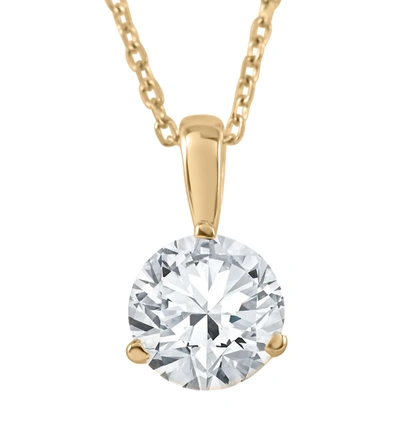 Pompeii3 1/2 Ct Solitaire Lab Grown Diamond Pendant Available In 14k And Platinum In Yellow
