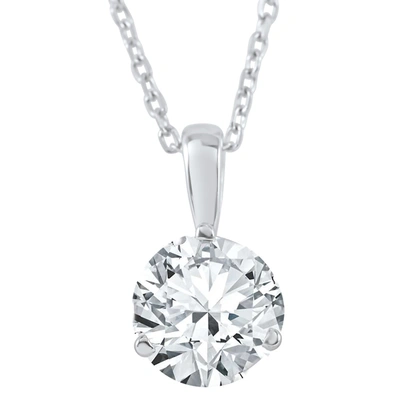 Pompeii3 1/2 Ct Solitaire Lab Grown Diamond Pendant Available In 14k And Platinum In White
