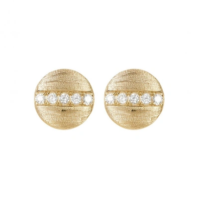 Adornia Pave Line Disc Studs  Gold