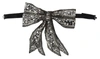 Dolce & Gabbana Silver Crystal Beaded Sequined Catwalk Necklace Bowtie In Black