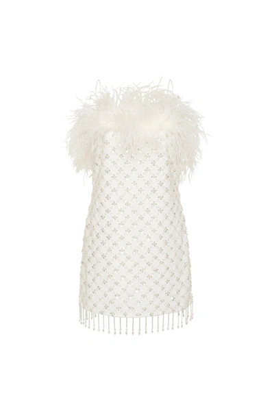 Rebecca Vallance Women's Bridal Chantal Feathered Embellished Minidress In Ivory