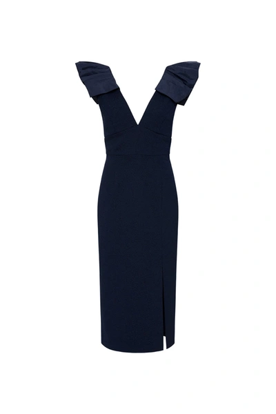 Rebecca Vallance Bon Ami Midi Dress In Navy