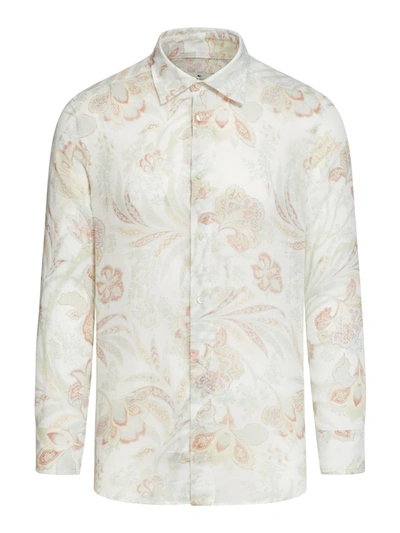 Etro Floral-print Button-up Shirt In White