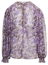SABINA MUSAYEV 'ATARA' PURPLE BLOSUE WITH ALL-OVER FLOREAL PRINT IN POLYESTER WOMAN