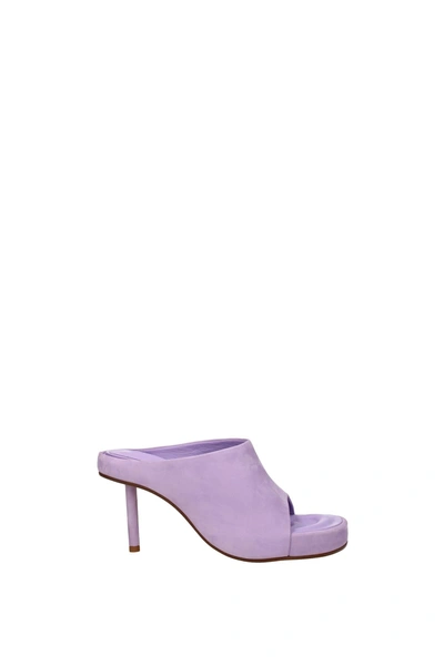 Jacquemus Sandals Suede Violet Lilac