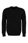 Drumohr Black Merino Wool Jumper In Black
