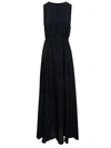 FEDERICA TOSI LONG SLEEVELESS BLACK DRESS WITH CUT-OUT DETAIIL AT THE BACK IN SILK BLEND WOMAN